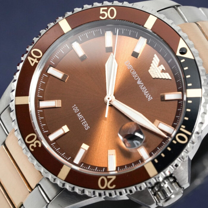 Emporio Armani Men's Diver Two Tone Rose Gold Watch - AR11340 - Image 3
